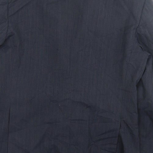 Preworn Mens Blue Striped Wool Jacket Suit Jacket Size 42