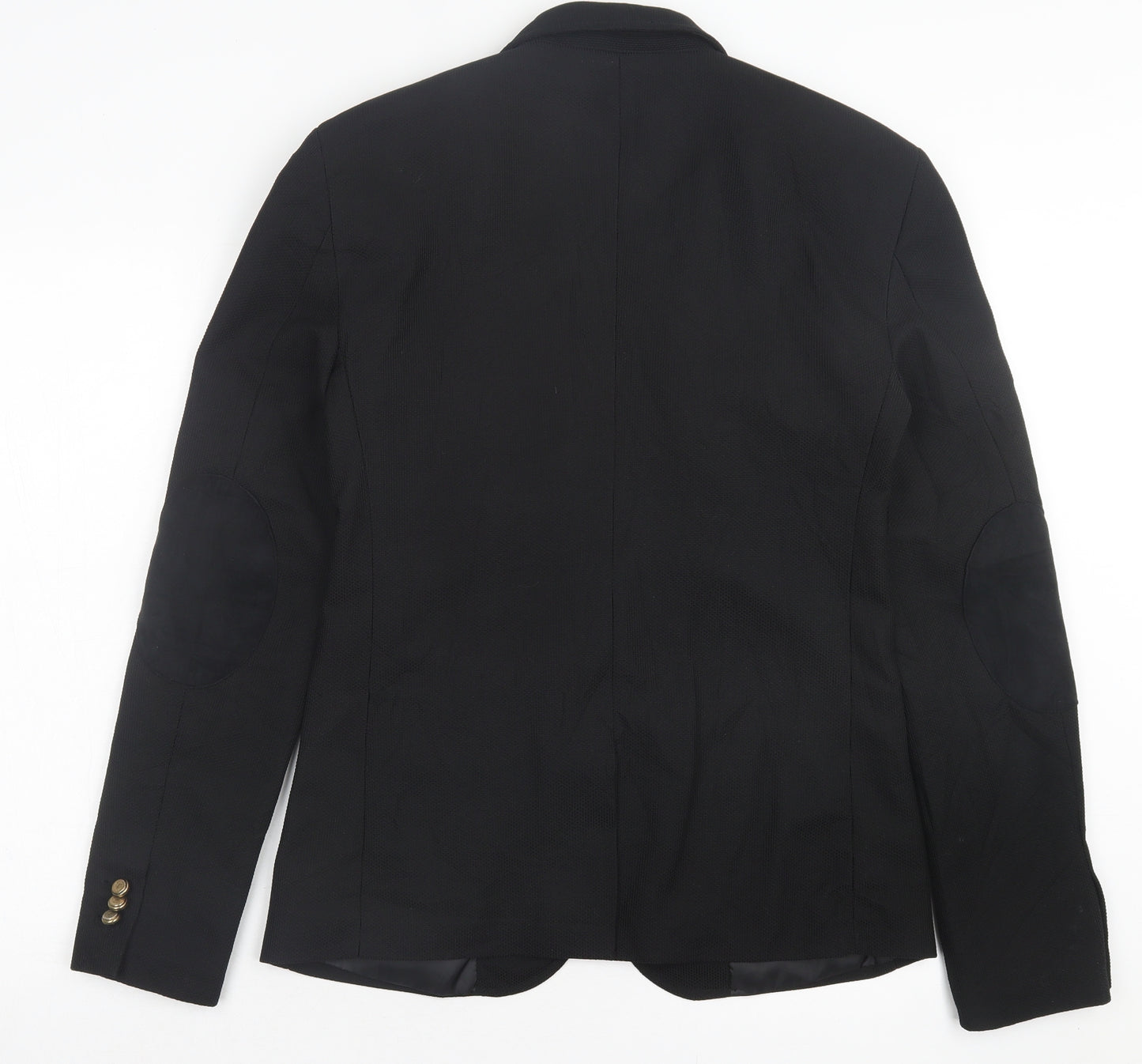 Zara Mens Black Polyester Jacket Suit Jacket Size 38