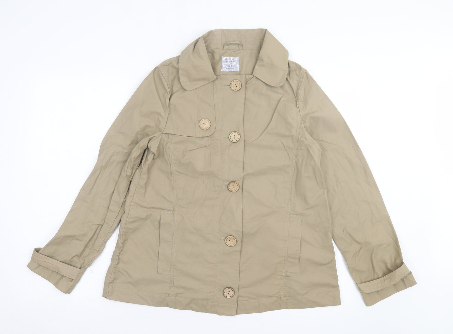 Sevenhill Womens Beige Jacket Size L Button