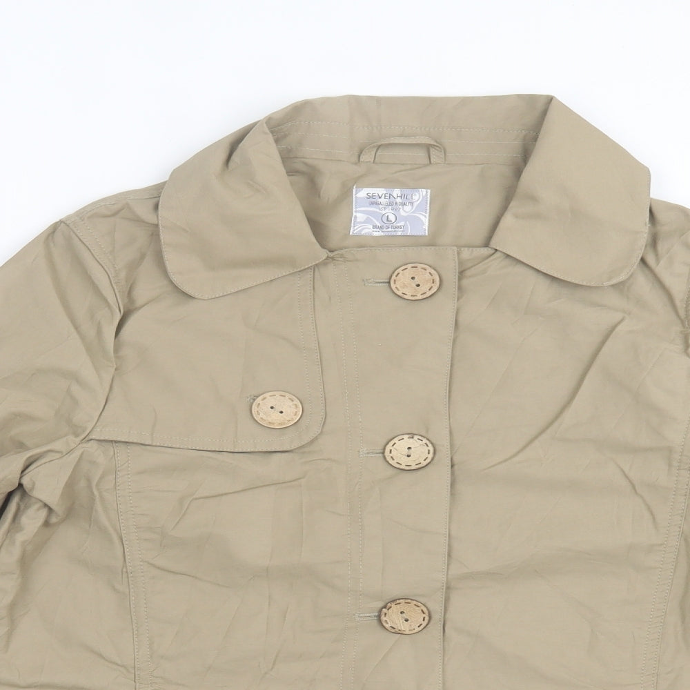Sevenhill Womens Beige Jacket Size L Button