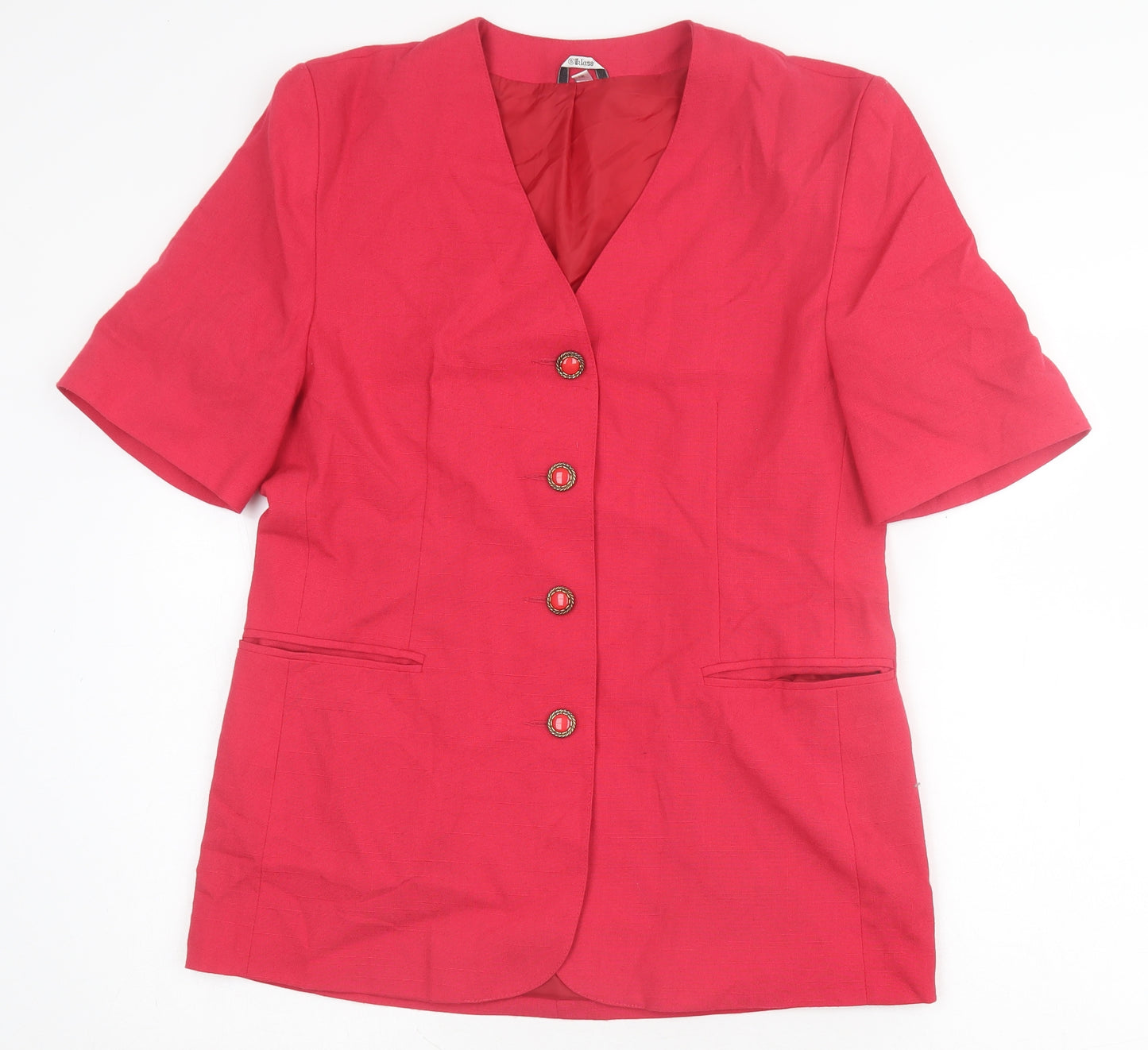 Klass Womens Pink Jacket Size 12 Button