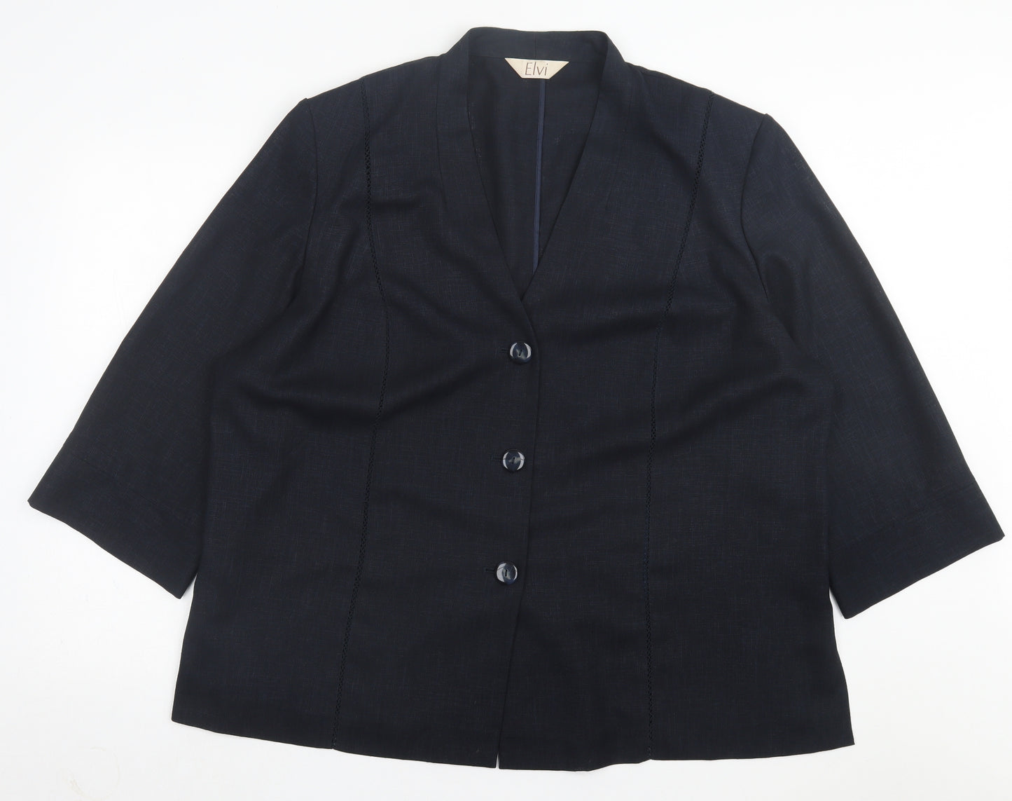 ELVI Womens Black Jacket Size 26 Button