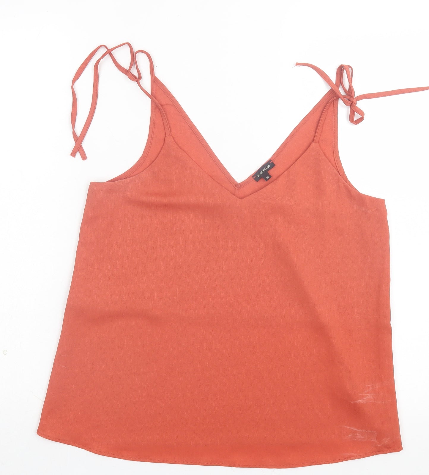 River Island Womens Orange Polyester Camisole Tank Size 10 V-Neck