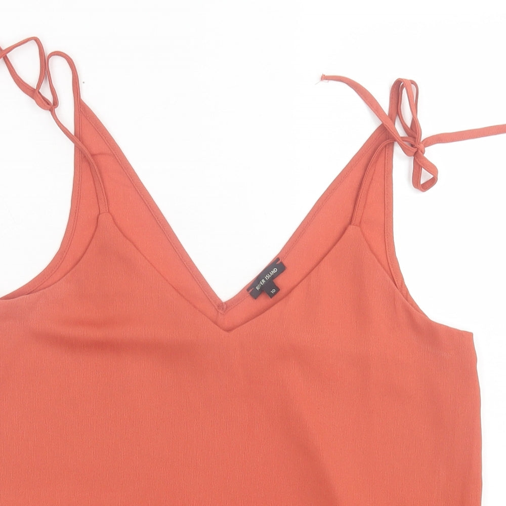 River Island Womens Orange Polyester Camisole Tank Size 10 V-Neck