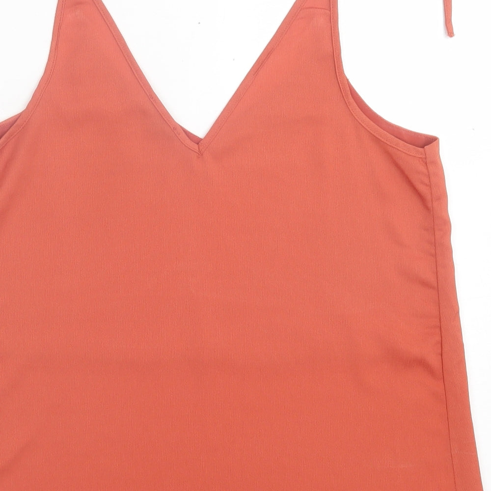 River Island Womens Orange Polyester Camisole Tank Size 10 V-Neck