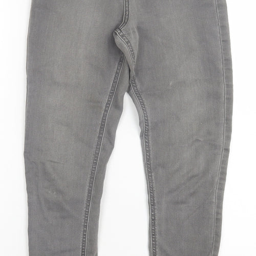 Marks and Spencer Womens Grey Cotton Skinny Jeans Size 8 L28 in Regular Button