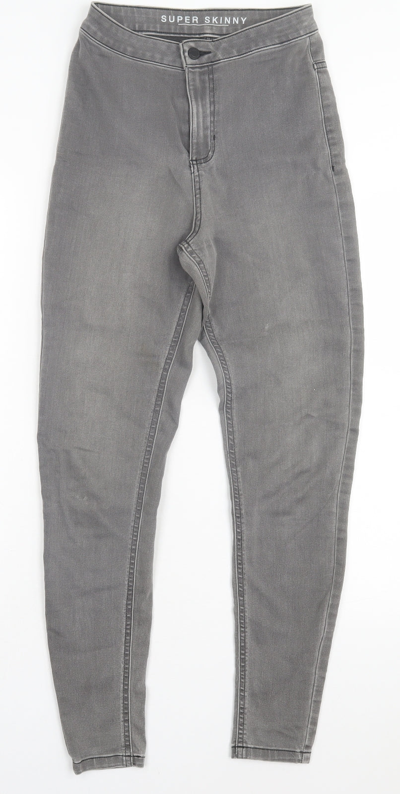 Marks and Spencer Womens Grey Cotton Skinny Jeans Size 8 L28 in Regular Button