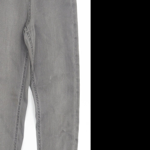 Marks and Spencer Womens Grey Cotton Skinny Jeans Size 8 L28 in Regular Button