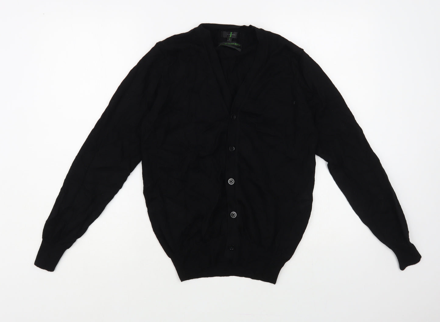 Jasper Conran Mens Black V-Neck Wool Cardigan Jumper Size S