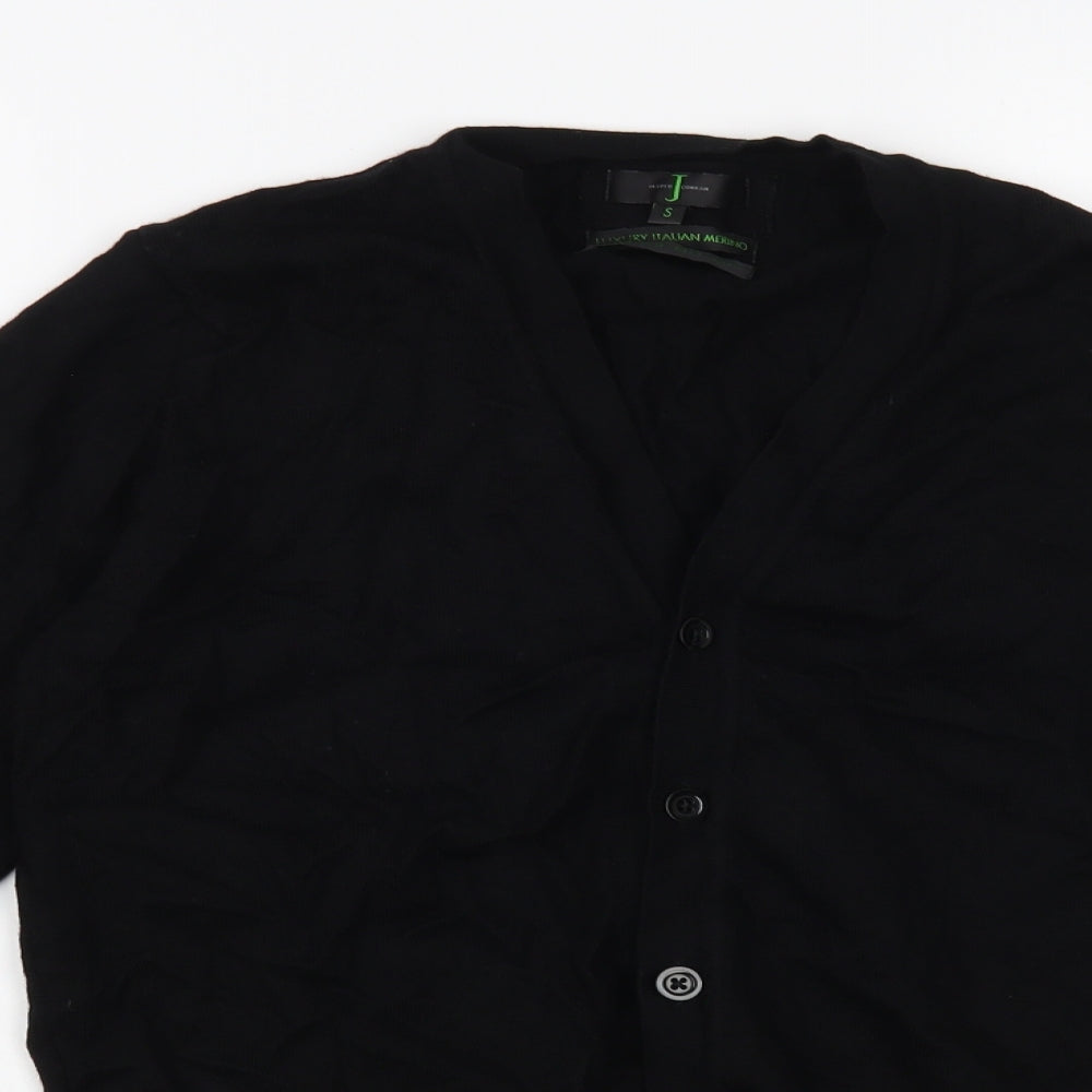 Jasper Conran Mens Black V-Neck Wool Cardigan Jumper Size S