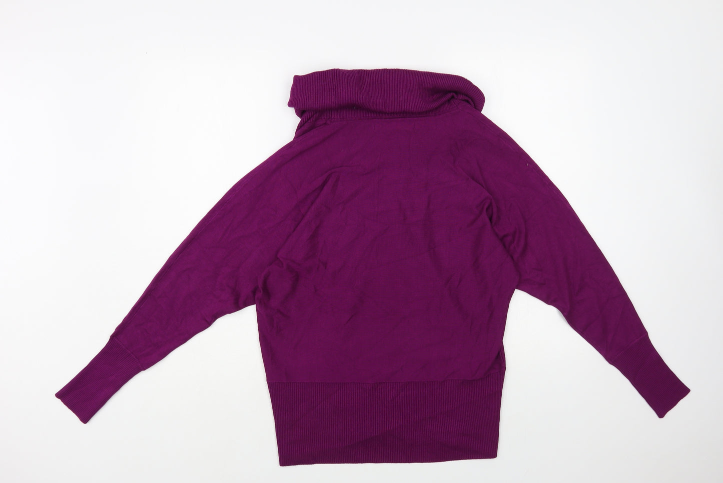 Julien Macdonald Womens Purple Roll Neck Viscose Pullover Jumper Size 16
