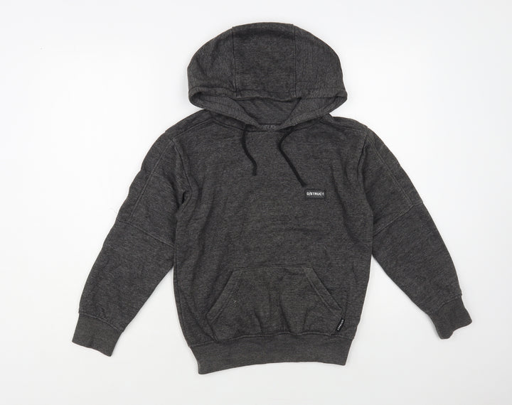 D/Struct Boys Grey Cotton Pullover Hoodie Size 9-10 Years Pullover