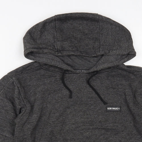 D/Struct Boys Grey Cotton Pullover Hoodie Size 9-10 Years Pullover