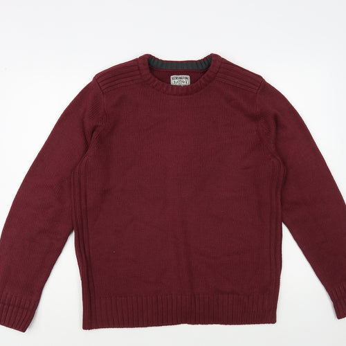Kensington Mens Red Crew Neck Acrylic Pullover Jumper Size M