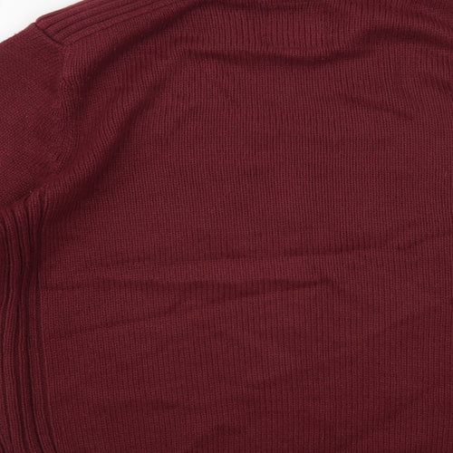 Kensington Mens Red Crew Neck Acrylic Pullover Jumper Size M