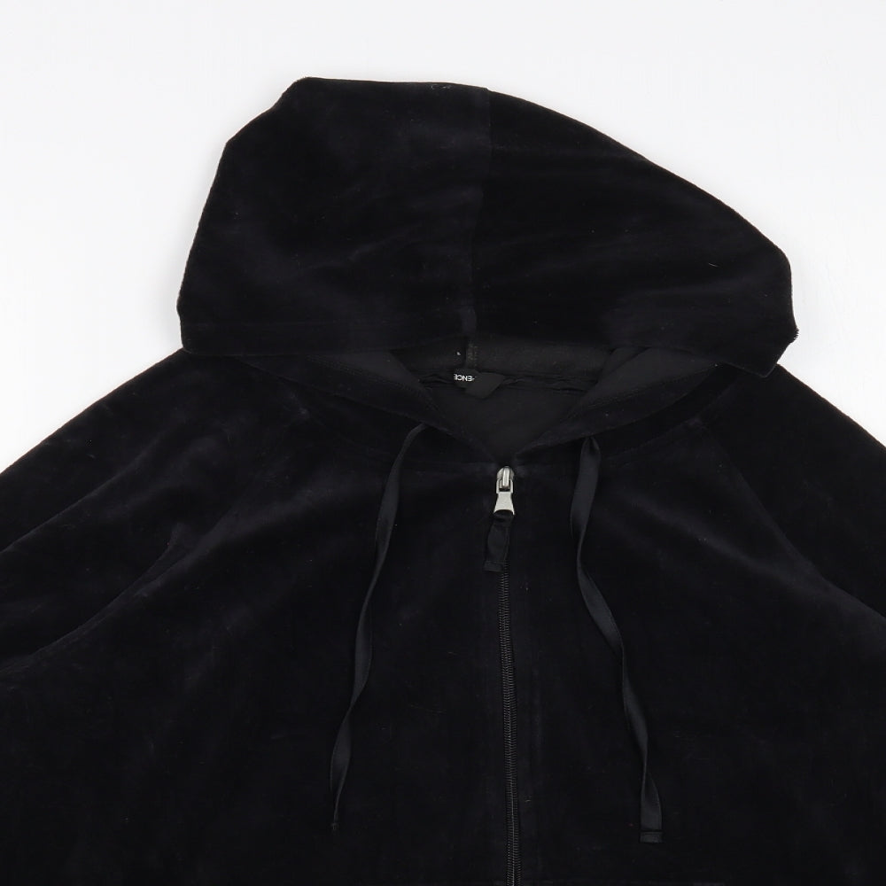 Marks and Spencer Womens Black Cotton Full Zip Hoodie Size 22 Zip