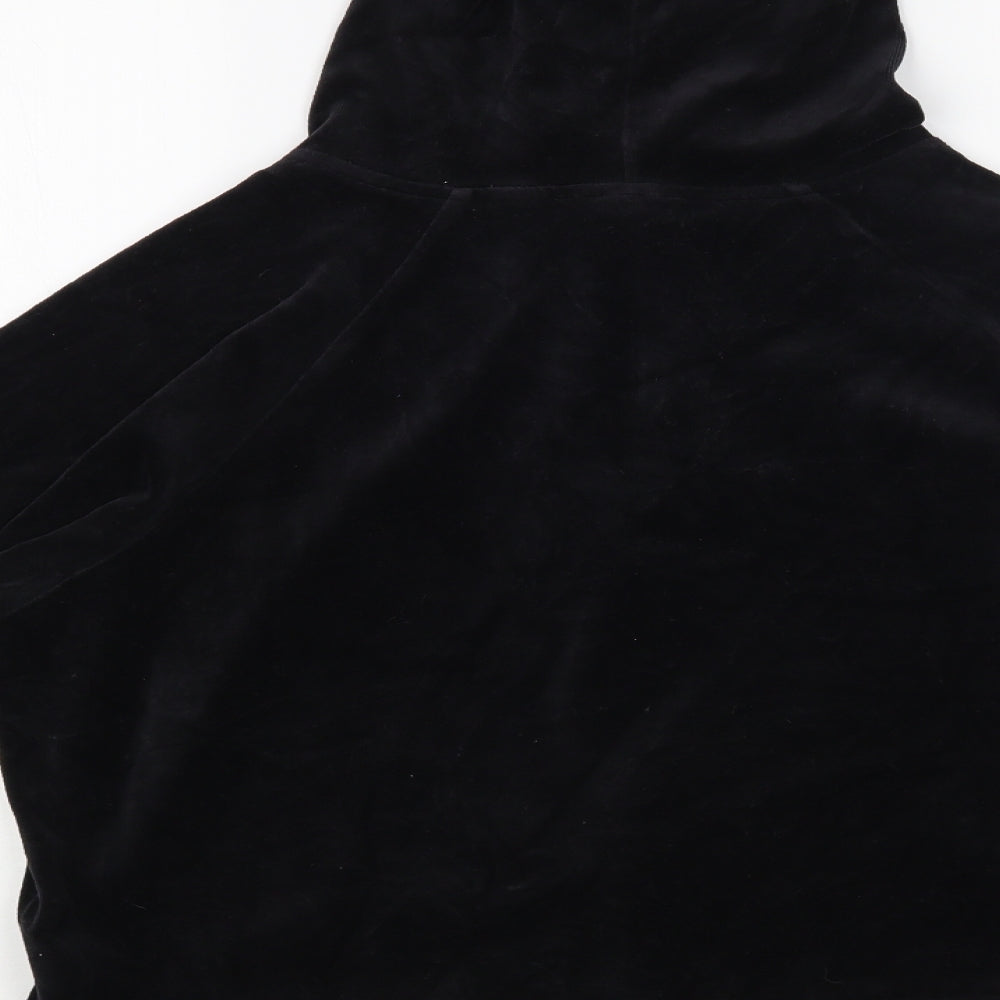 Marks and Spencer Womens Black Cotton Full Zip Hoodie Size 22 Zip