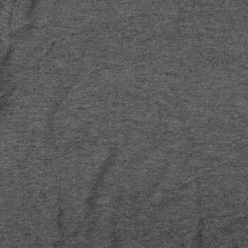 Avenue Mens Grey V-Neck Acrylic Pullover Jumper Size M