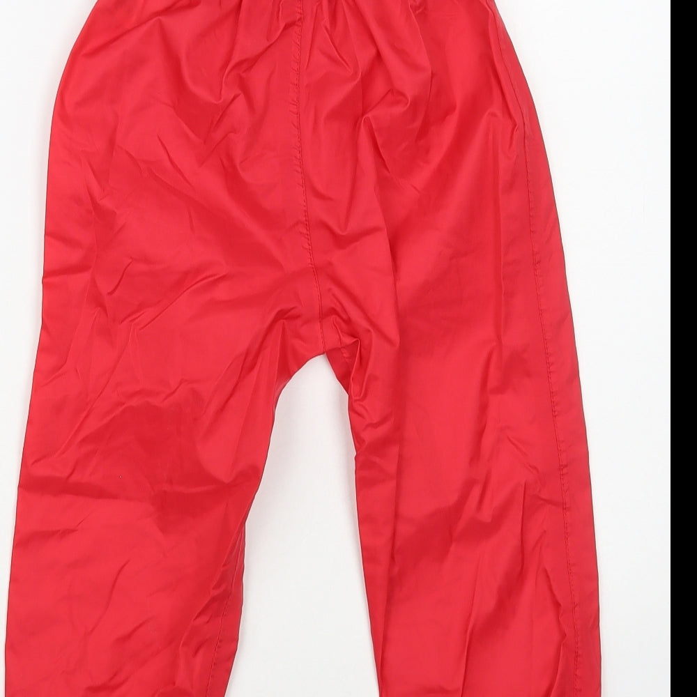 Muddy Puddles Boys Red Nylon Rain Trousers Trousers Size 3-4 Years Regular