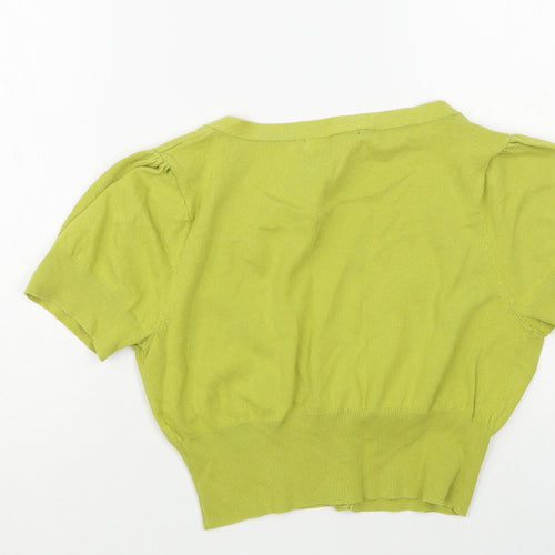 George Womens Green V-Neck Cotton Shrug Jumper Size 10