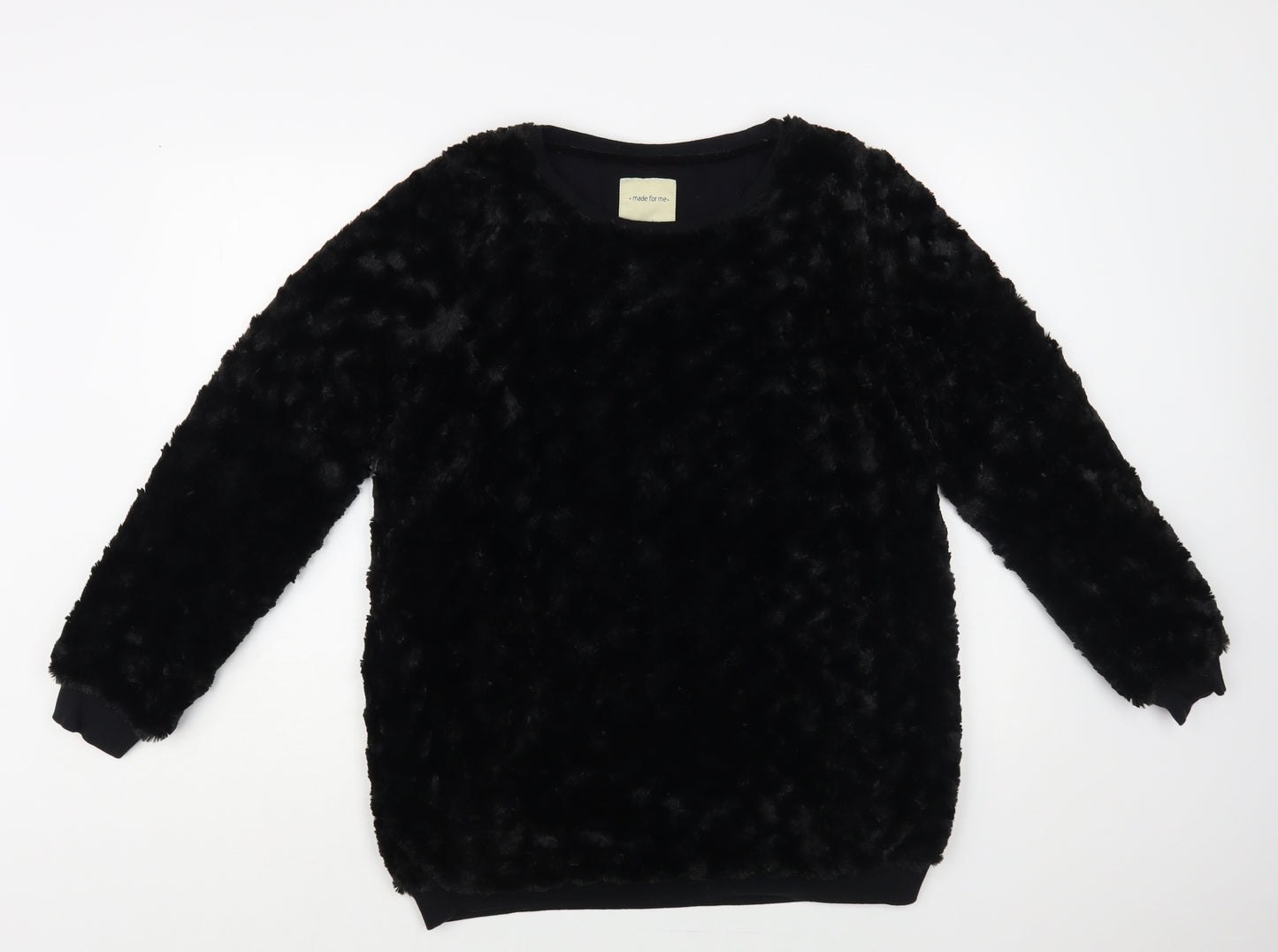NEXT Womens Black Boat Neck Polyester Pullover Jumper Size 14