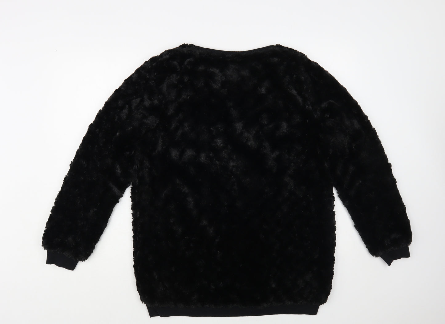NEXT Womens Black Boat Neck Polyester Pullover Jumper Size 14