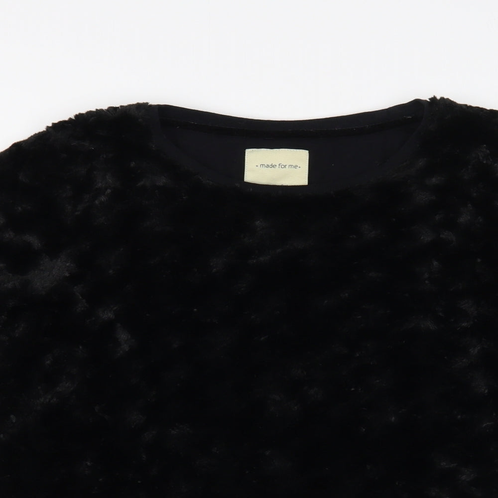NEXT Womens Black Boat Neck Polyester Pullover Jumper Size 14