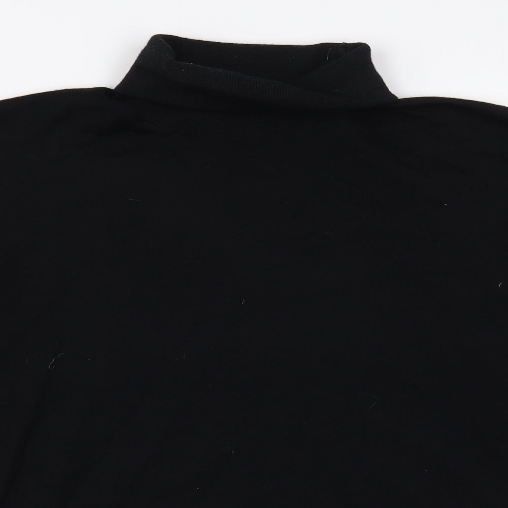 Marks and Spencer Mens Black Roll Neck Wool Pullover Jumper Size M