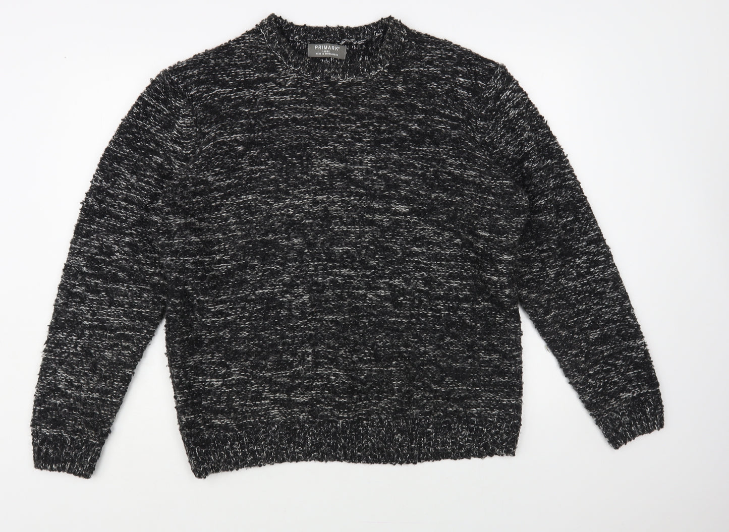 Primark Mens Grey Crew Neck Polyester Pullover Jumper Size L