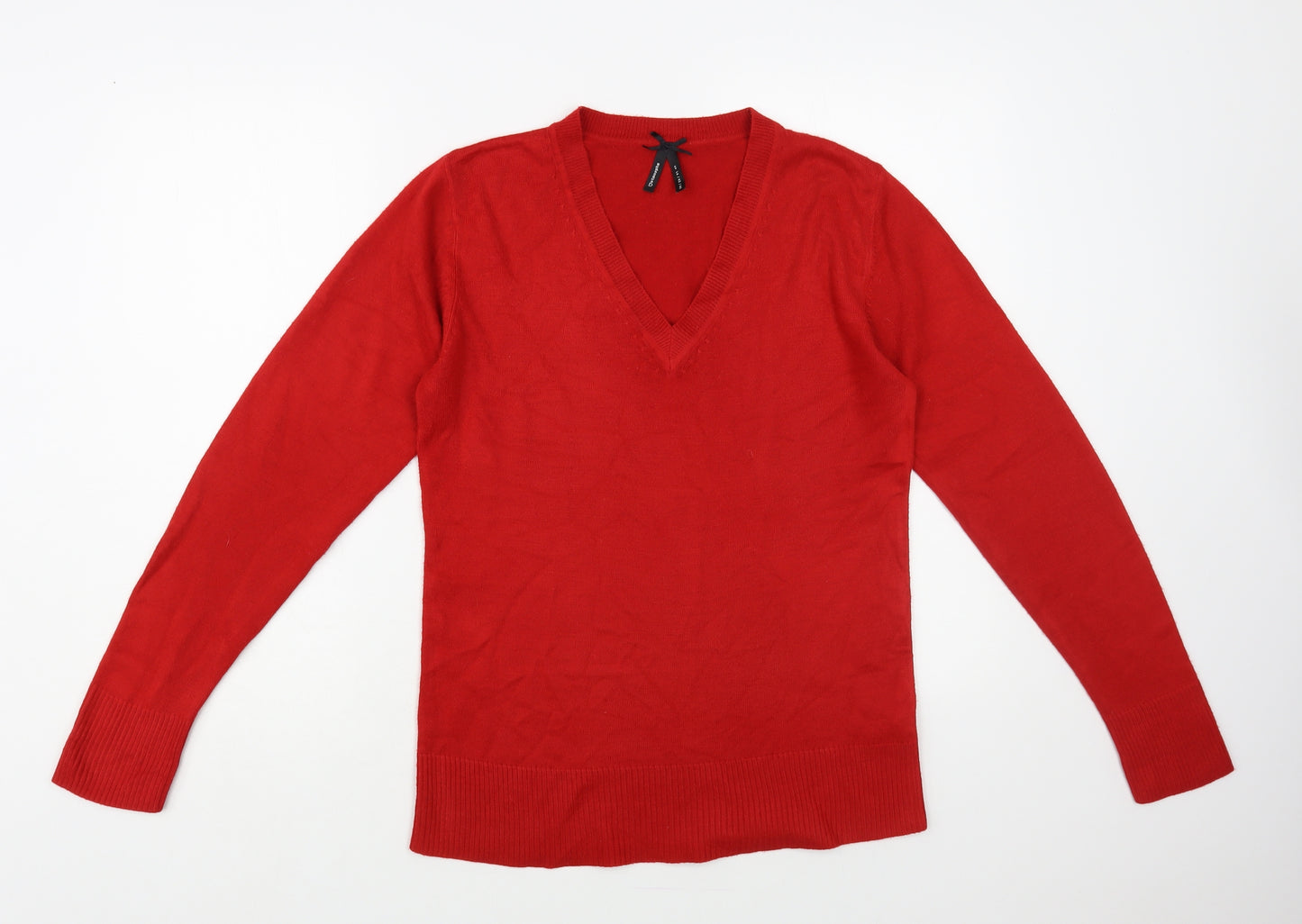 Atmosphere Womens Red V-Neck Acrylic Pullover Jumper Size 14