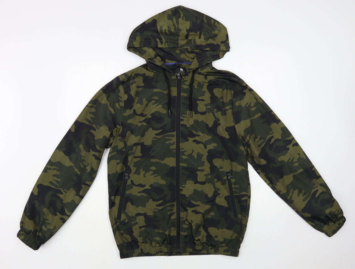 Twisted Gorilla Mens Green Camouflage Windbreaker Jacket Size S Zip