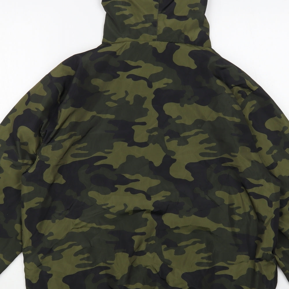 Twisted Gorilla Mens Green Camouflage Windbreaker Jacket Size S Zip