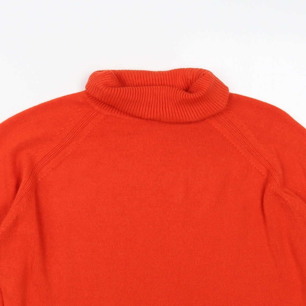 Marks and Spencer Womens Red Roll Neck Acrylic Pullover Jumper Size M