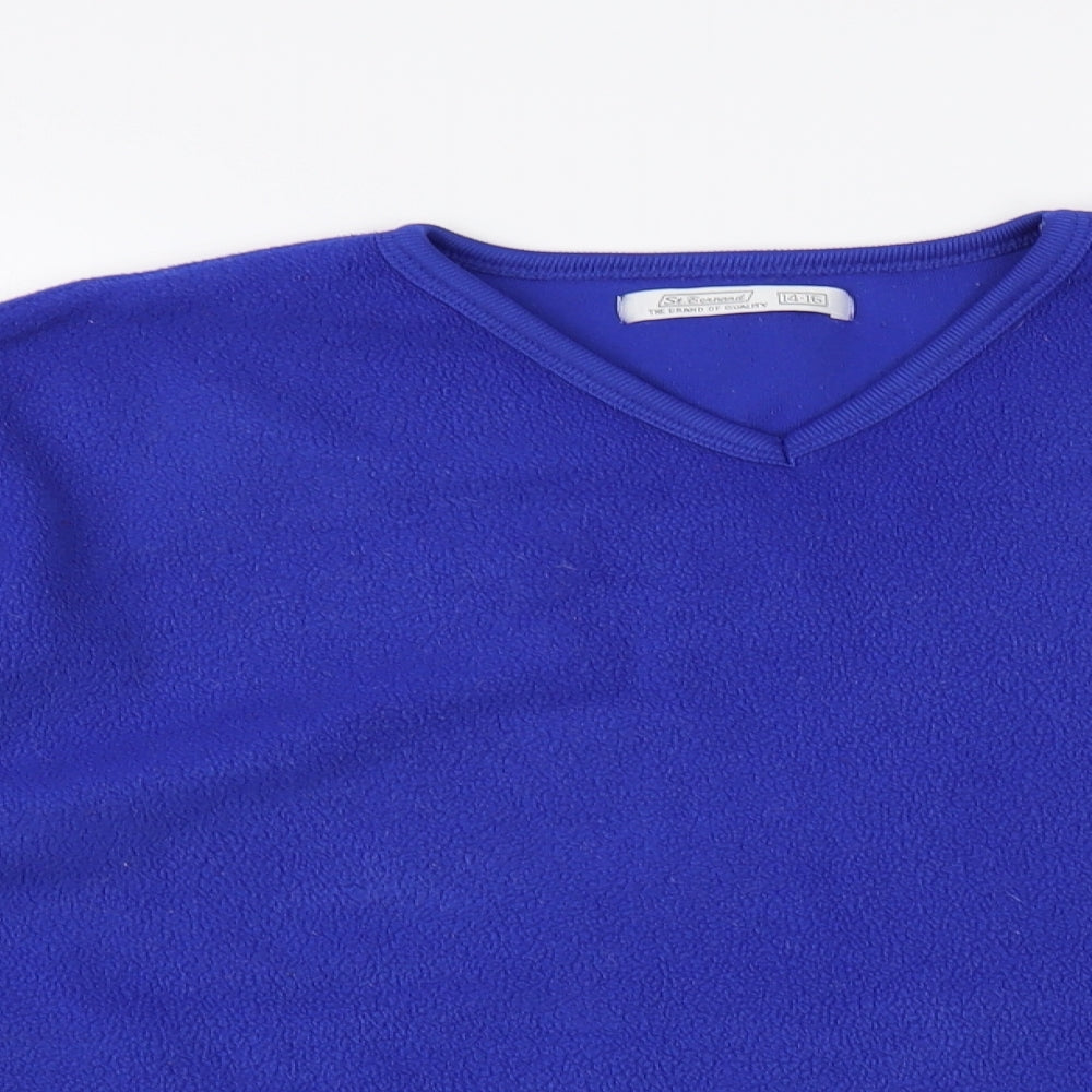 St Bernard Womens Blue Polyester Pullover Sweatshirt Size 16 Pullover
