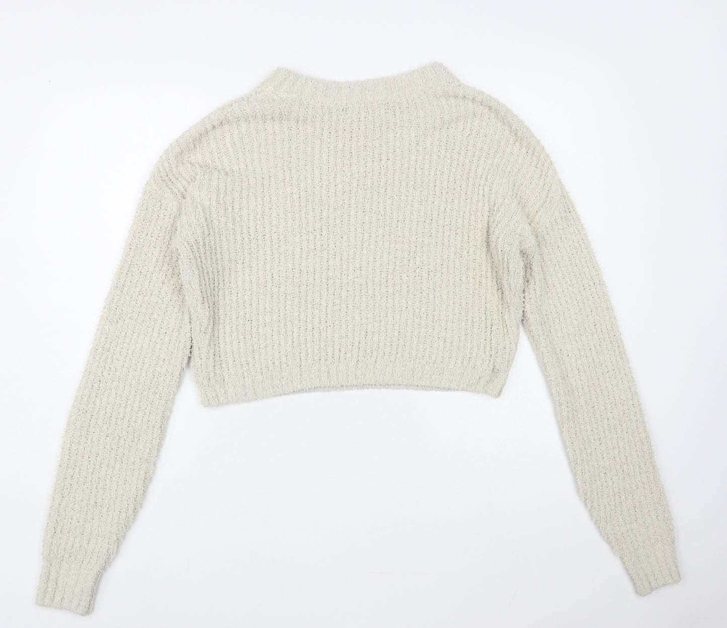 Prett Womens Beige Boat Neck Polyester Pullover Jumper Size M