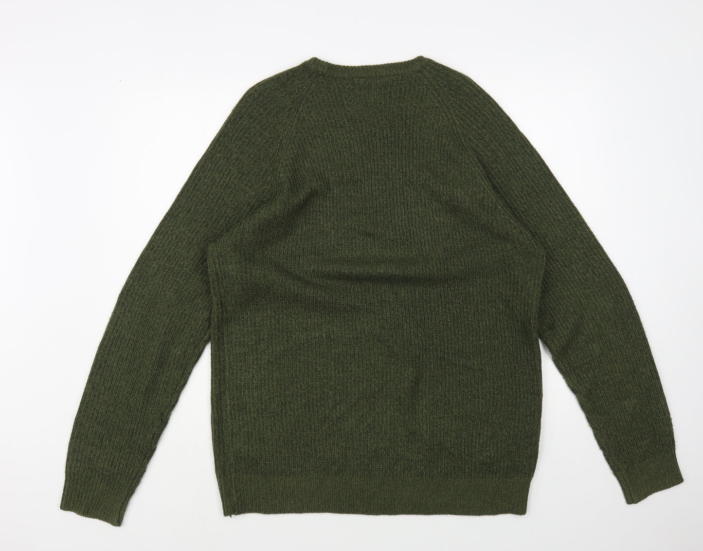 PEP & CO Womens Green Crew Neck Acrylic Pullover Jumper Size L