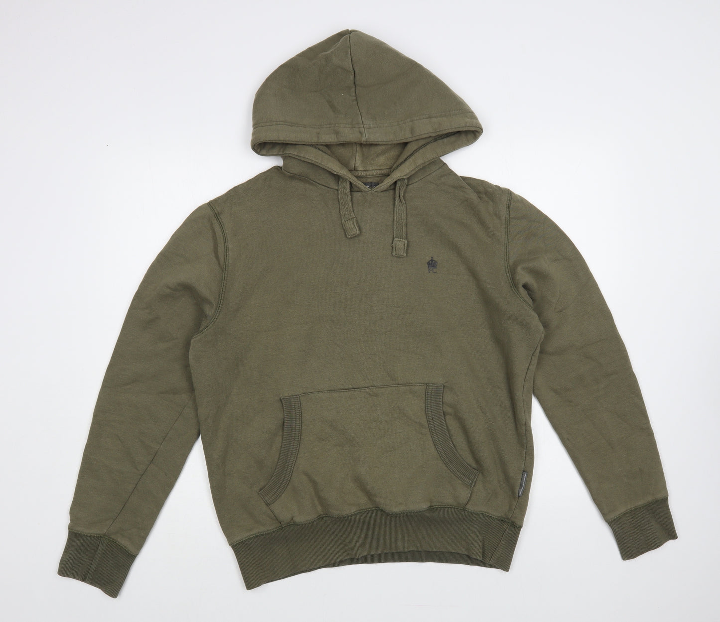 French Connection Mens Green Cotton Pullover Hoodie Size M