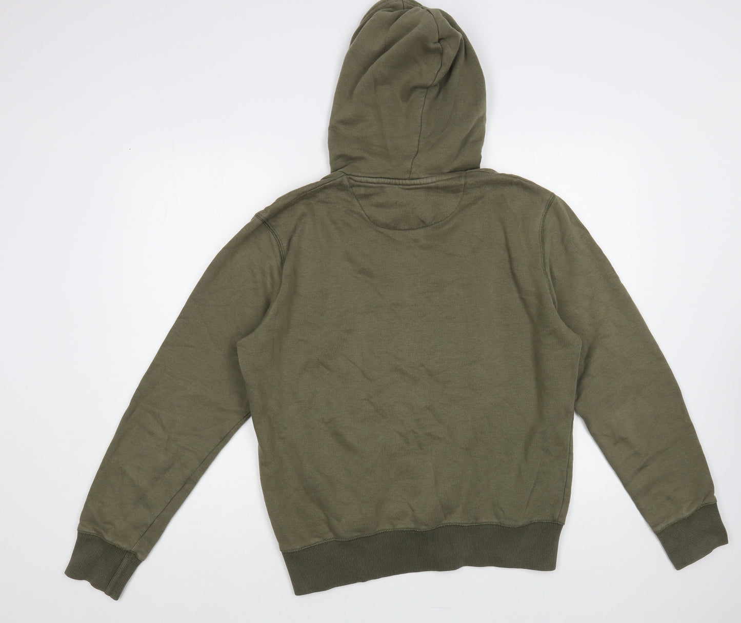 French Connection Mens Green Cotton Pullover Hoodie Size M