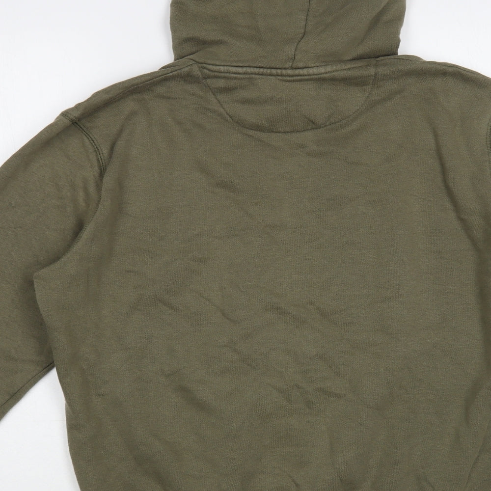 French Connection Mens Green Cotton Pullover Hoodie Size M