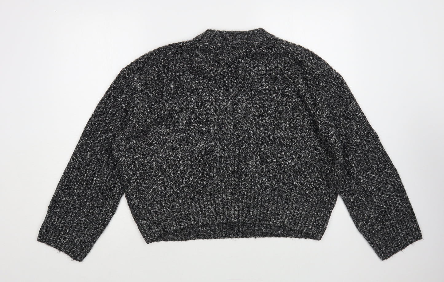 H&M Womens Grey High Neck Cotton Pullover Jumper Size M