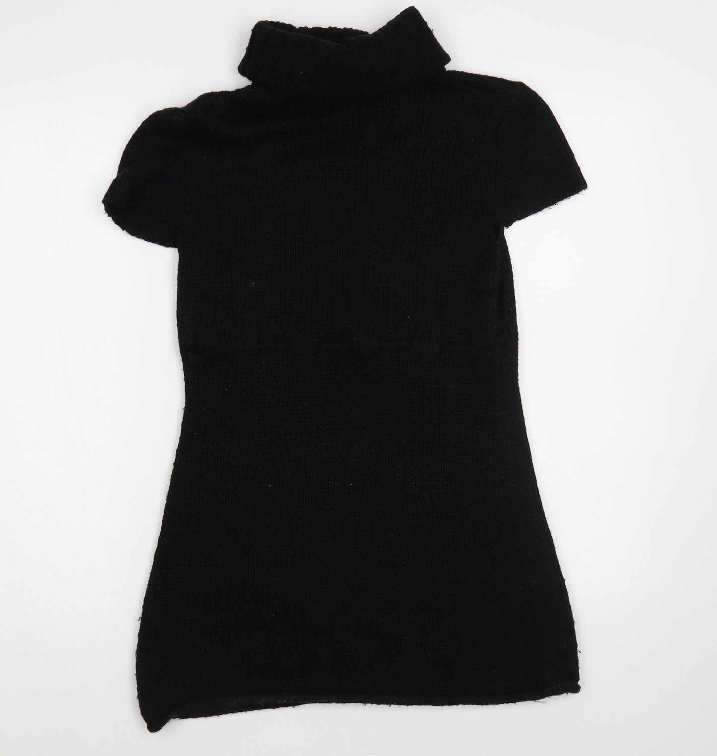 Silent Angels Womens Black Roll Neck Acrylic Pullover Jumper Size 12
