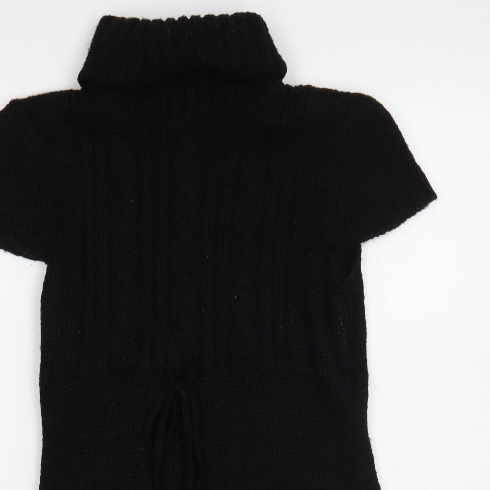 Silent Angels Womens Black Roll Neck Acrylic Pullover Jumper Size 12
