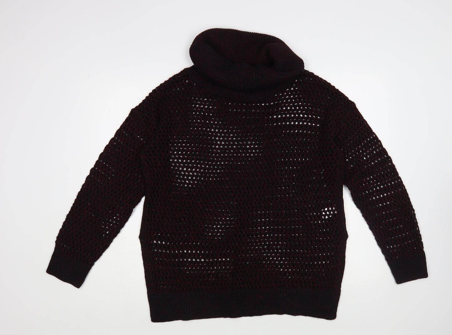Papaya Womens Purple Roll Neck Acrylic Pullover Jumper Size L