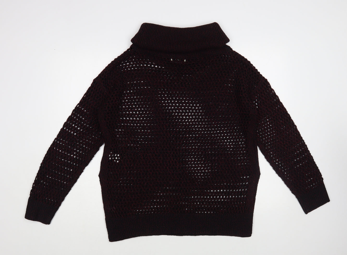 Papaya Womens Purple Roll Neck Acrylic Pullover Jumper Size L