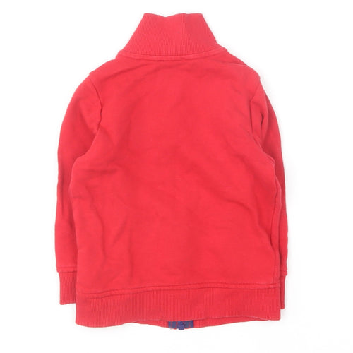 United Colors of Benetton Boys Red Cotton Full Zip Sweatshirt Size 2 Years Zip