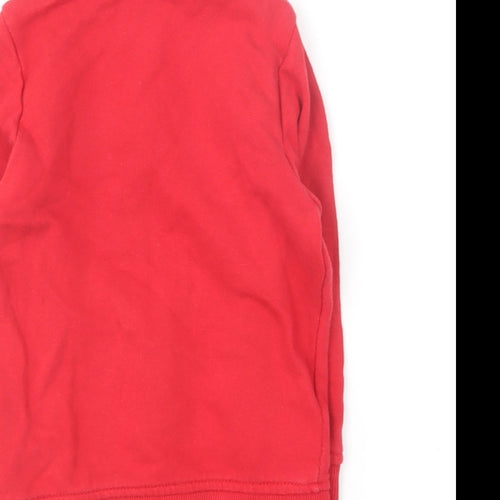 United Colors of Benetton Boys Red Cotton Full Zip Sweatshirt Size 2 Years Zip