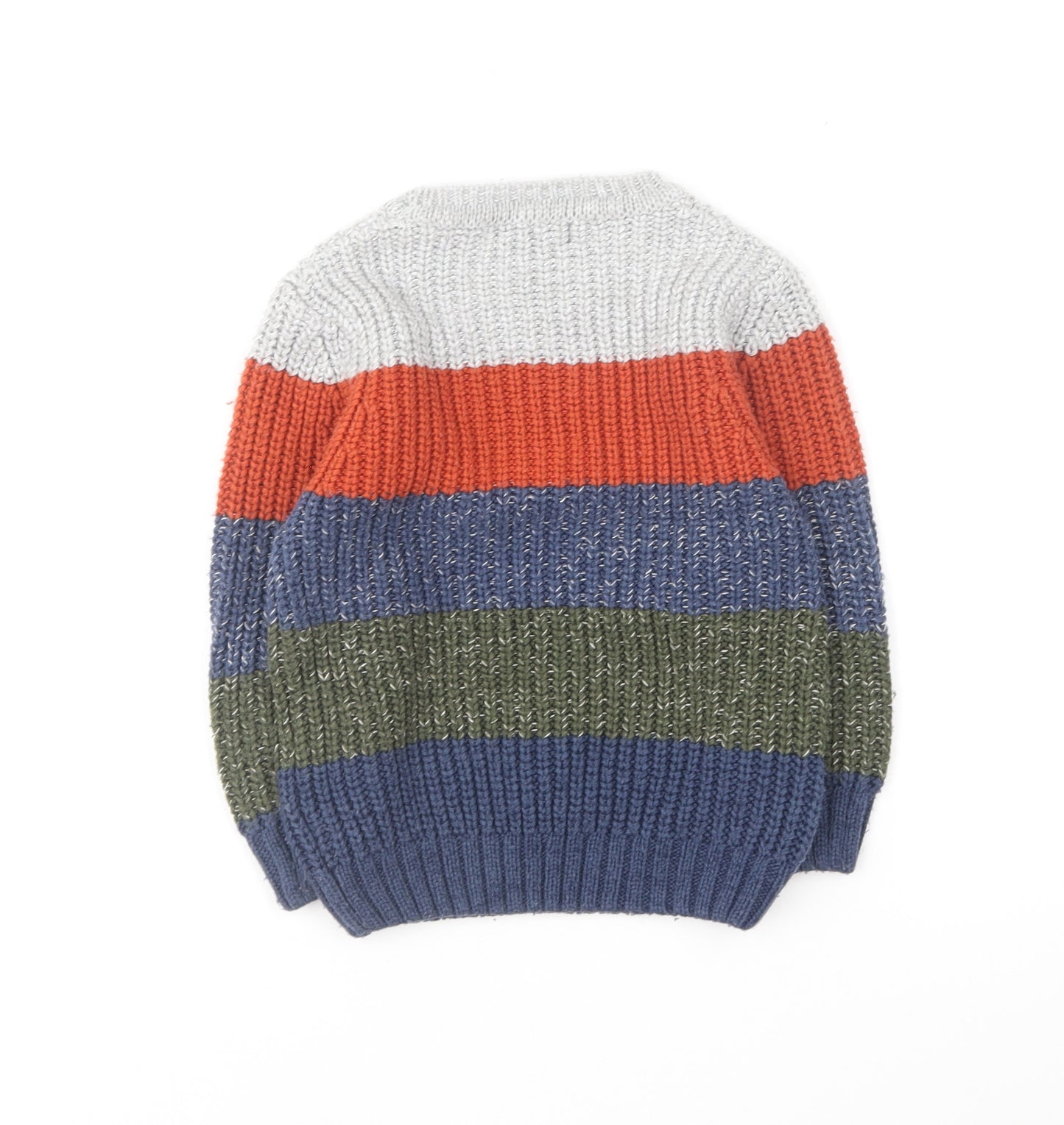 George Boys Multicoloured Round Neck Striped Acrylic Pullover Jumper Size 3-4 Years