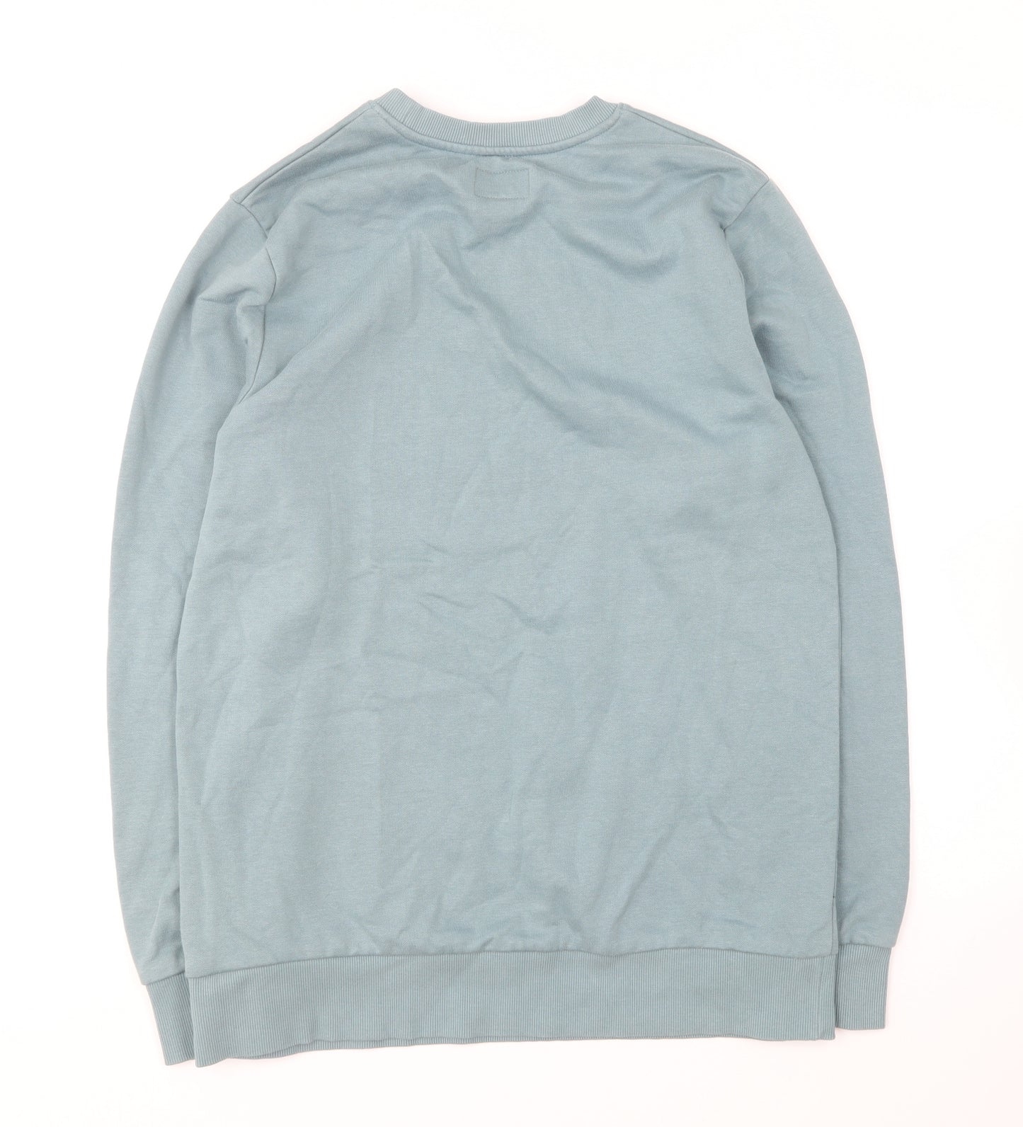 F&F Mens Blue Cotton Pullover Sweatshirt Size M