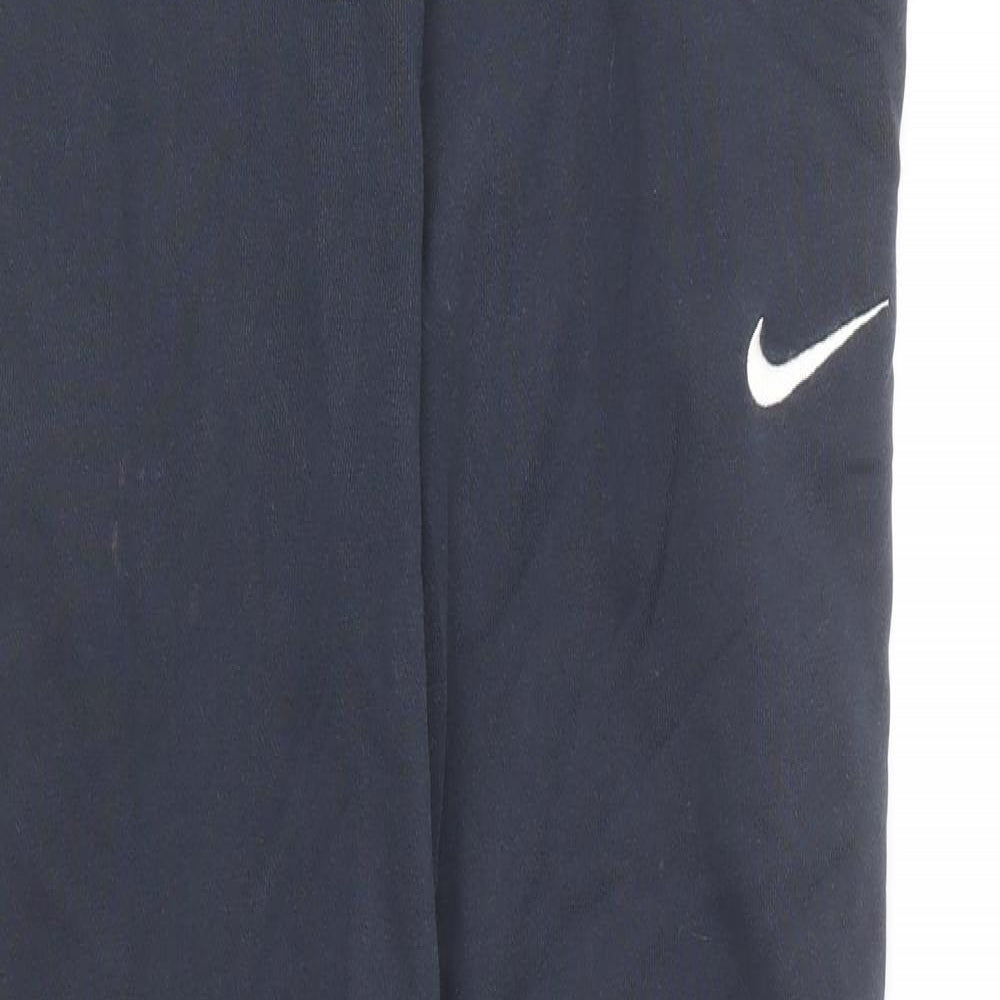 Nike Womens Blue Cotton Jogger Trousers Size XS L26 in Regular Drawstring