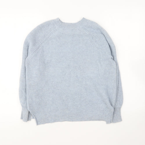 Marks and Spencer Womens Blue Round Neck Polyamide Pullover Jumper Size S